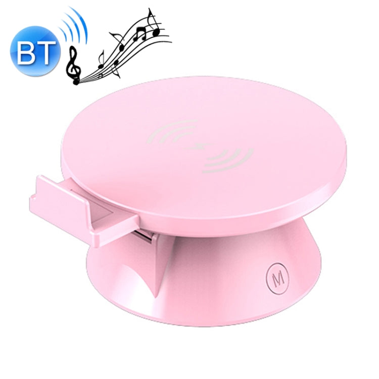 10W Multifunctional Universal Horizontal / Vertical Flash Charging Wireless Charger Bluetooth Speaker with USB Interface(Pink) - Apple Accessories by buy2fix | Online Shopping UK | buy2fix