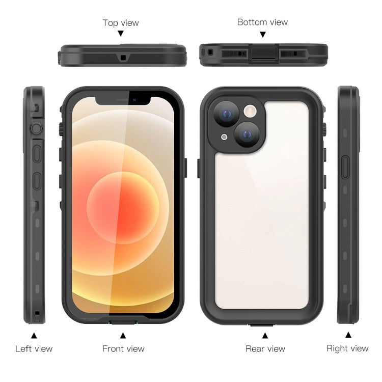For iPhone 13 mini RedPepper Transparent Dot Shockproof Waterproof PC + TPU Protective Case (Black) - Apple Accessories by RedPepper | Online Shopping UK | buy2fix
