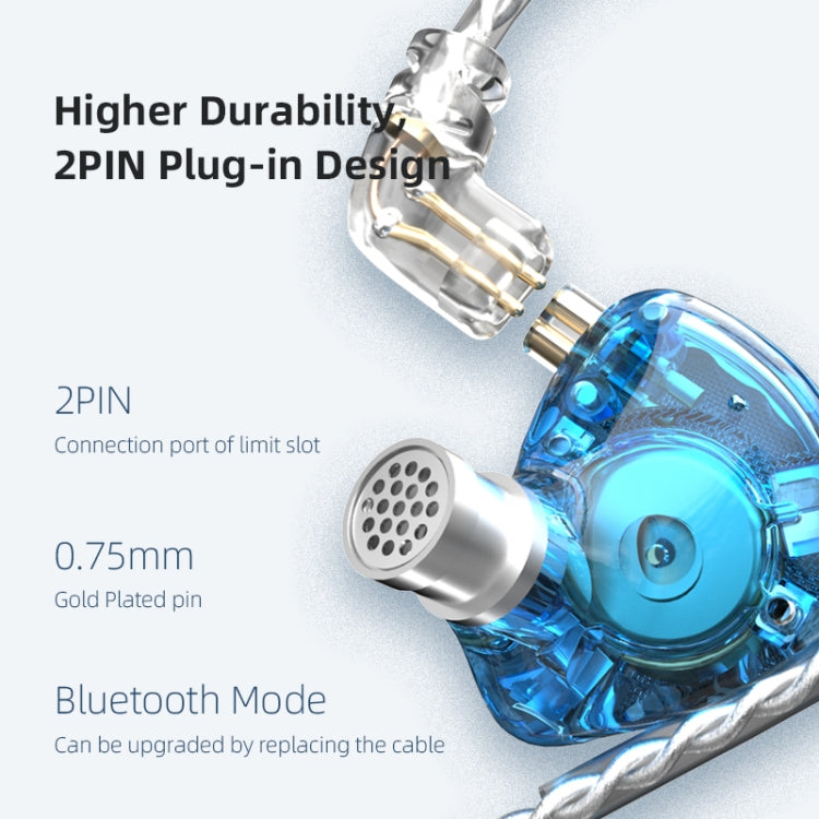 KZ ZAX 16-unit Ring Iron Sport Gaming In-ear Wired Earphone, Mic Version(Silver) - In Ear Wired Earphone by KZ | Online Shopping UK | buy2fix