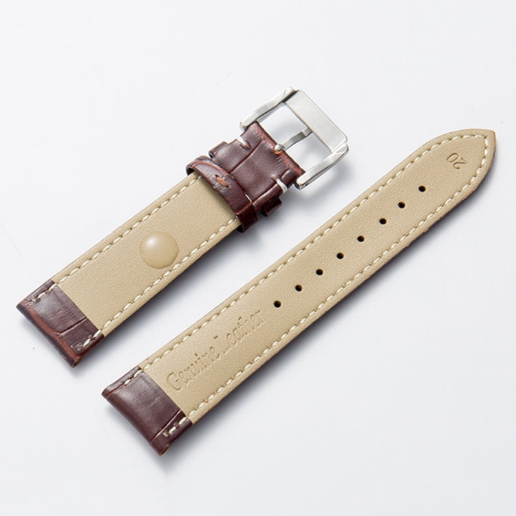 22mm Calf Leather Watch Band(Blue) - Smart Wear by buy2fix | Online Shopping UK | buy2fix