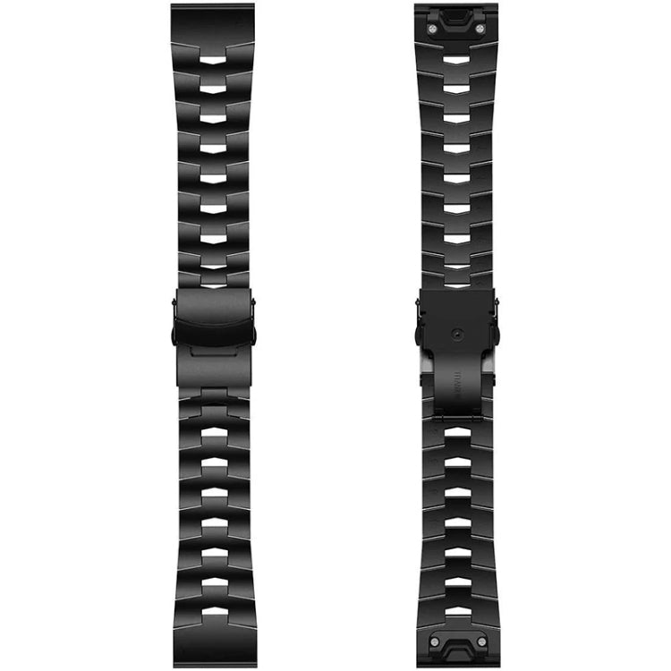 For Garmin Fenix 6X 26mm Titanium Alloy Quick Release Watch Band(Black) - Watch Bands by buy2fix | Online Shopping UK | buy2fix