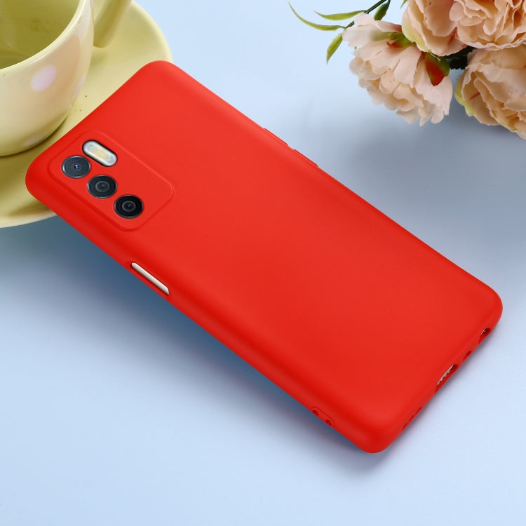 For OPPO A16 / A16S Foreign Version Solid Color Liquid Silicone Shockproof Full Coverage Protective Case(Red) - OPPO Cases by buy2fix | Online Shopping UK | buy2fix