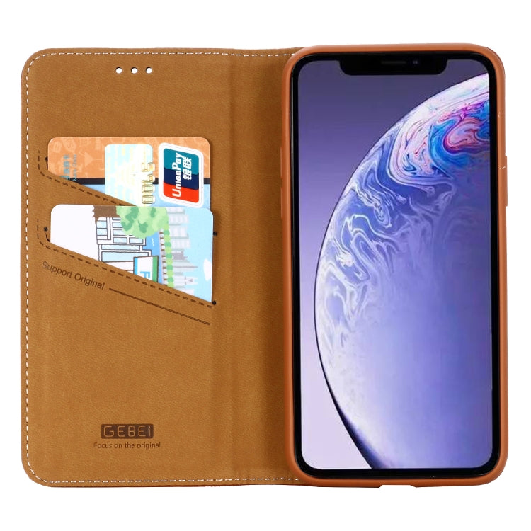 For iPhone 11 Pro GEBEI PU+TPU Horizontal Flip Protective Case with Holder & Card Slots(Brown) - iPhone 11 Pro Cases by GEBEI | Online Shopping UK | buy2fix