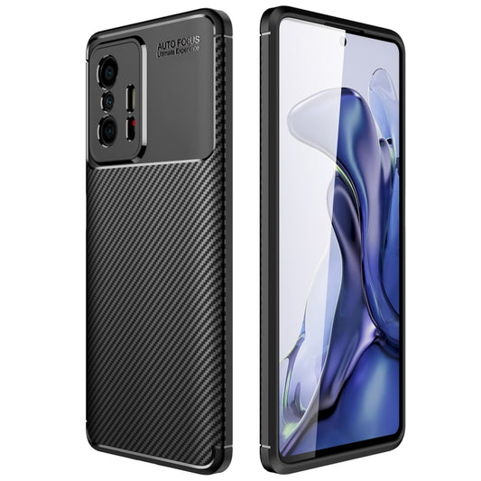 For Xiaomi Mi 11T / 11T Pro Carbon Fiber Texture Shockproof TPU Case(Black) - Xiaomi Accessories by buy2fix | Online Shopping UK | buy2fix