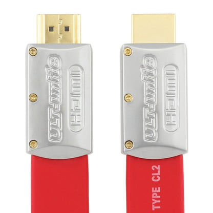 ULT-unite 4K Ultra HD Gold-plated HDMI to HDMI Flat Cable, Cable Length:2m(Red) - Cable by ult-unite | Online Shopping UK | buy2fix