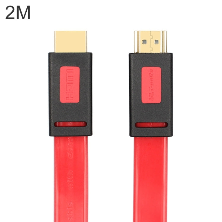 ULT-unite 4K Ultra HD Gold-plated HDMI to HDMI Flat Cable, Cable Length:2m(Transparent Red) - Cable by ult-unite | Online Shopping UK | buy2fix