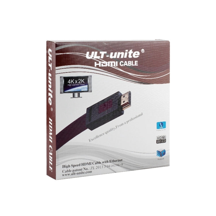 ULT-unite 4K Ultra HD Gold-plated HDMI to HDMI Flat Cable, Cable Length:5m(Transparent Purple) - Cable by ult-unite | Online Shopping UK | buy2fix