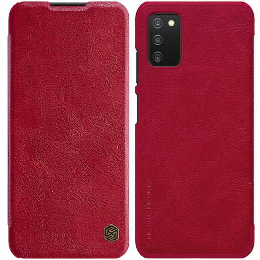 For Samsung Galaxy A03s / A037G NILLKIN QIN Series Crazy Horse Texture Horizontal Flip Phone Leather Case with Card Slot(Red) - Galaxy Phone Cases by NILLKIN | Online Shopping UK | buy2fix