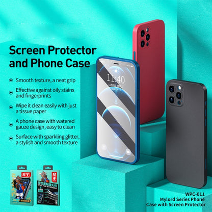 For iPhone 12 Pro Max WK WPC-011 Shockproof PC Phone Case with Tempered Glass Film(White) - iPhone 12 Pro Max Cases by WK | Online Shopping UK | buy2fix