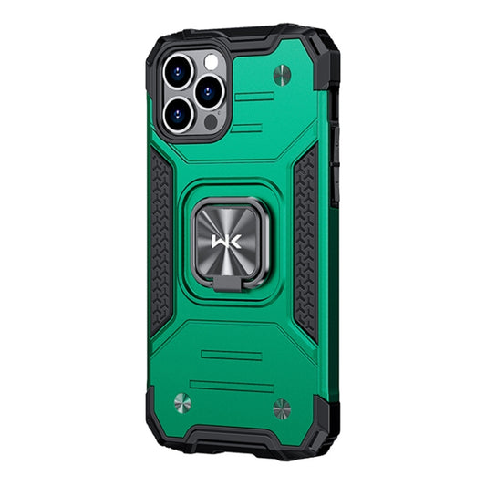For iPhone 13 Pro Max WK WTP-012 Shockproof PC + TPU + Metal Phone Case with Ring Holder (Green) - iPhone 13 Pro Max Cases by WK | Online Shopping UK | buy2fix