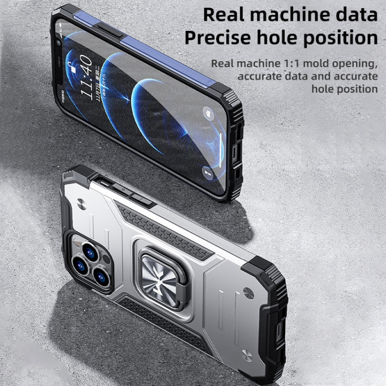 For iPhone 13 Pro Max WK WTP-012 Shockproof PC + TPU + Metal Phone Case with Ring Holder (Silver) - iPhone 13 Pro Max Cases by WK | Online Shopping UK | buy2fix