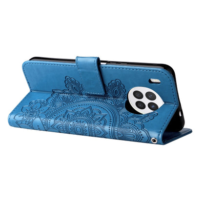 For Huawei nova 8i / Honor 50 Lite 7-petal Flowers Embossed Flip Leather Phone Case with Holder & Card Slots(Blue) - Mobile Accessories by buy2fix | Online Shopping UK | buy2fix