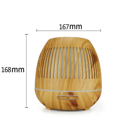 400ml Hollow-out LED Humidifier Wood Grain Air Purifier Aromatherapy Machine Automatic Alcohol Sprayer with Colorful LED Light, Plug Specification:US Plug(Light Brown) - Home & Garden by buy2fix | Online Shopping UK | buy2fix