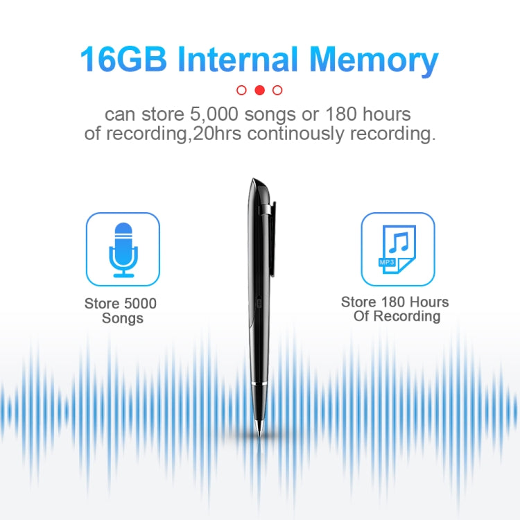 Q9 AI Intelligent High-definition Noise Reduction Conference Recording Pen Voice Control Recorder, Capacity:16GB(Black) - Security by buy2fix | Online Shopping UK | buy2fix