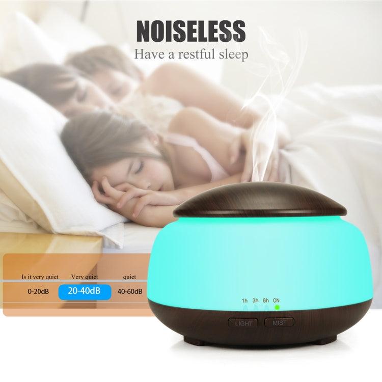 Wood Grain Humidifier Air Purifier Ultrasonic Atomization Household Aromatherapy Machine with Colorful LED Light Automatic Alcohol Sprayer, Plug Specification:UK Plug(Dark Brown) - Home & Garden by buy2fix | Online Shopping UK | buy2fix