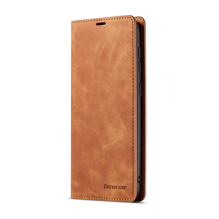 For Galaxy A40 Forwenw Dream Series Oil Edge Strong Magnetism Horizontal Flip Leather Case with Holder & Card Slots & Wallet & Photo Frame(Brown) - Galaxy Phone Cases by Forwenw | Online Shopping UK | buy2fix