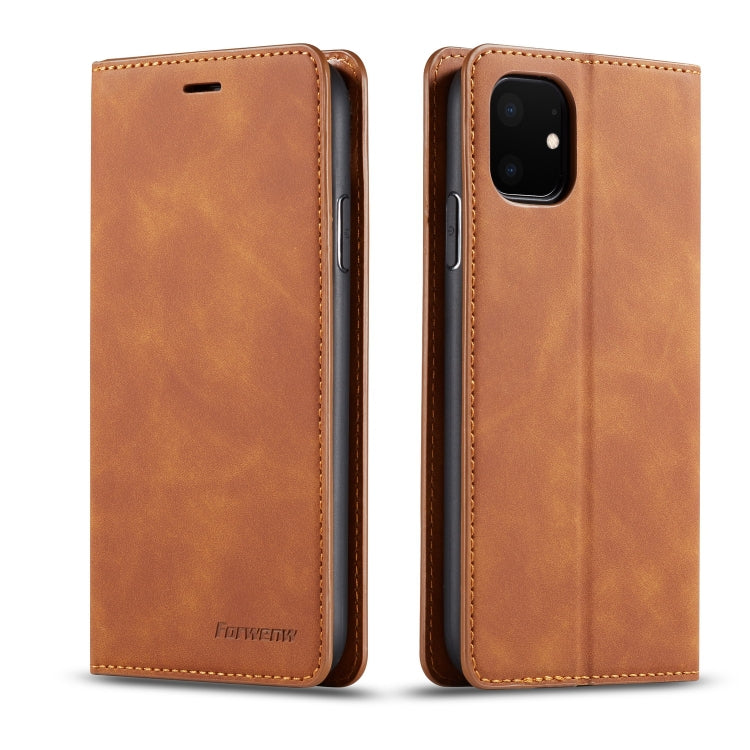 For iPhone 11 Forwenw Dream Series Oil Edge Strong Magnetism Horizontal Flip Leather Case with Holder & Card Slots & Wallet & Photo Frame(Brown) - iPhone 11 Cases by Forwenw | Online Shopping UK | buy2fix