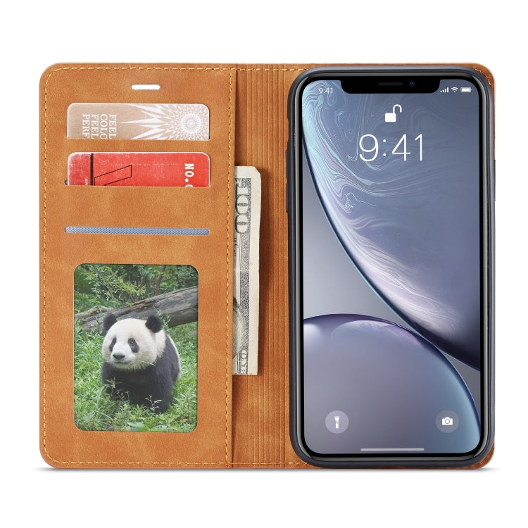 For iPhone XR Forwenw Dream Series Oil Edge Strong Magnetism Horizontal Flip Leather Case with Holder & Card Slots & Wallet & Photo Frame(Brown) - More iPhone Cases by Forwenw | Online Shopping UK | buy2fix