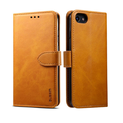 For iPhone 8  / 7 GUSSIM Magnetic Horizontal Flip Leather Case with Holder & Card Slots & & Wallet(Yellow) - More iPhone Cases by GUSSIM | Online Shopping UK | buy2fix