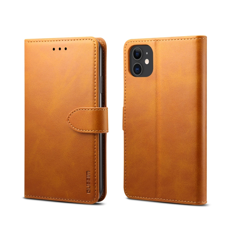 For iPhone 11 Pro GUSSIM Magnetic Horizontal Flip Leather Case with Holder & Card Slots & & Wallet(Yellow) - iPhone 11 Pro Cases by GUSSIM | Online Shopping UK | buy2fix