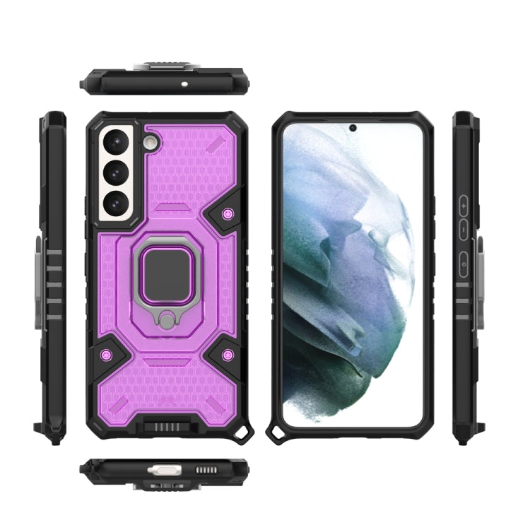 For Samsung Galaxy S22 5G Space PC+TPU Ring Holder Protective Phone Case(Purple) - Galaxy S22 5G Cases by buy2fix | Online Shopping UK | buy2fix