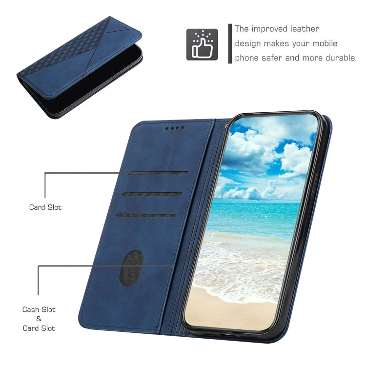 For Motorola Moto E20 / E30 / E40 Skin Feel Magnetic Leather Phone Case(Blue) - Motorola Cases by buy2fix | Online Shopping UK | buy2fix