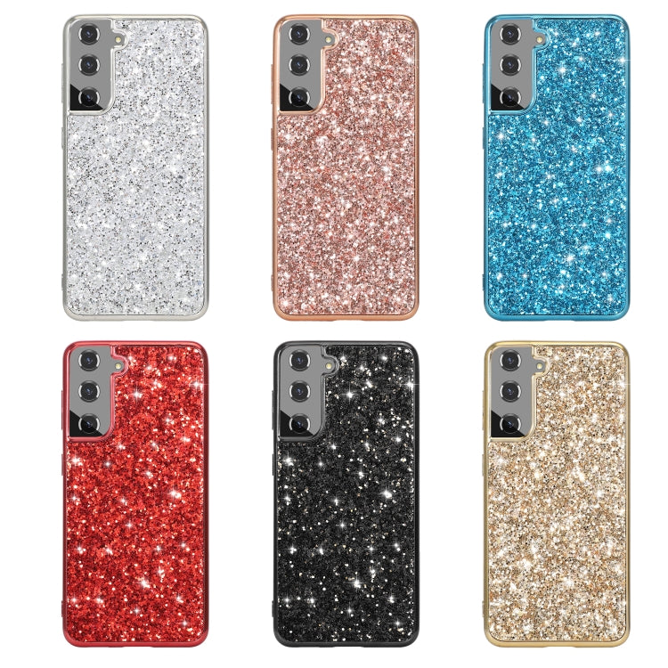 For Samsung Galaxy S22 Ultra 5G Glitter Powder Shockproof TPU Protective Phone Case(Black) - Samsung Accessories by buy2fix | Online Shopping UK | buy2fix