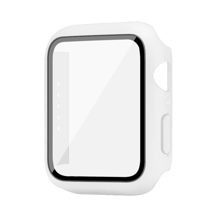 imak PC Case with Tempered Glass Film For Apple Watch Series 8 / 7 45mm(White) - Watch Cases by imak | Online Shopping UK | buy2fix