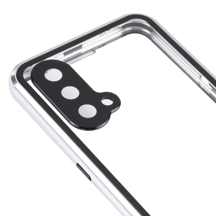 For OnePlus Nord CE 5G Full Cover Magnetic Metal Tempered Glass Phone Case(Silver) - Mobile Accessories by buy2fix | Online Shopping UK | buy2fix