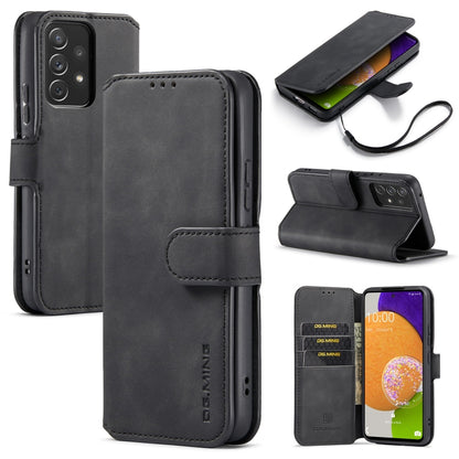 For Samsung Galaxy A53 5G DG.MING Retro Oil Side Horizontal Flip Leather Case with Holder & Card Slots & Wallet(Black) - Galaxy Phone Cases by DG.MING | Online Shopping UK | buy2fix