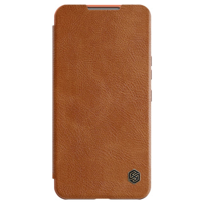 For Samsung Galaxy S22 5G NILLKIN QIN Series Pro Sliding Camera Cover Design Leather Phone Case(Brown) - Galaxy S22 5G Cases by NILLKIN | Online Shopping UK | buy2fix