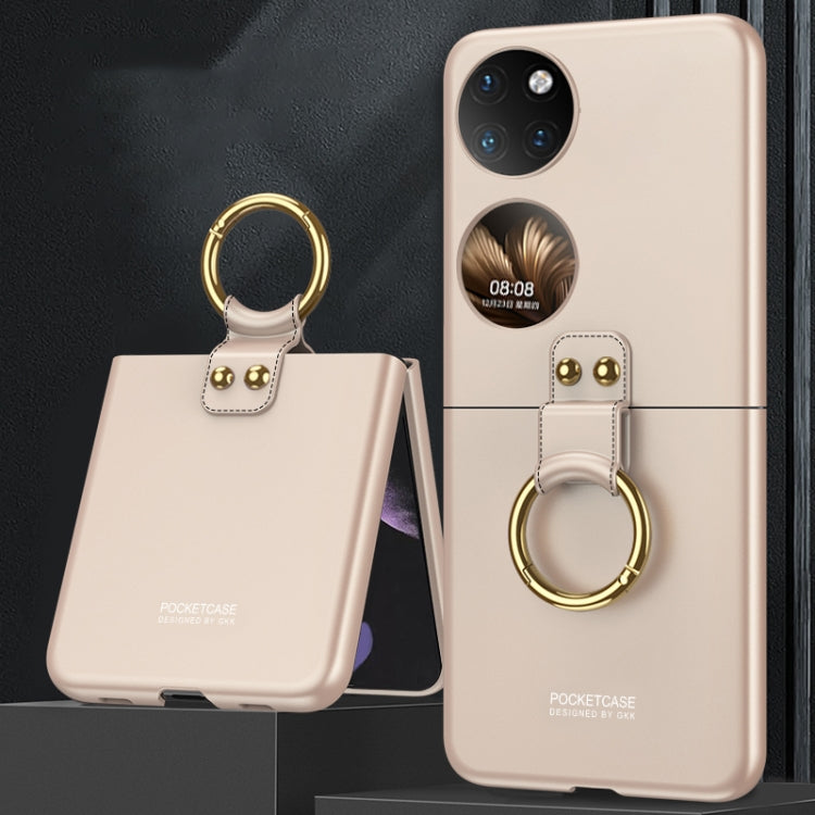 For Huawei P50 Pocket GKK Ultra-thin Full Coverage Phone Case with Ring(Gold) - Huawei Cases by GKK | Online Shopping UK | buy2fix