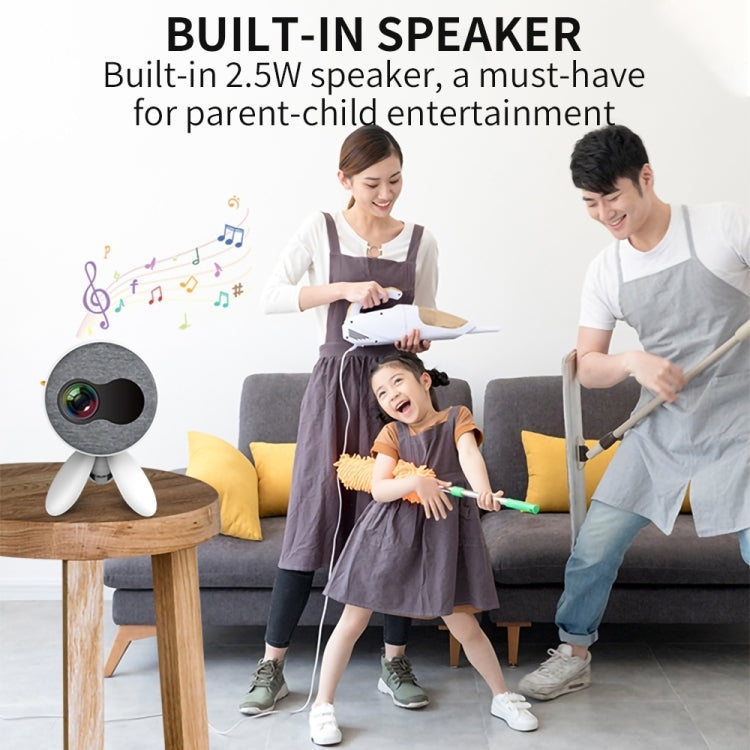 YG220 Same Screen Version Children Projector Mini LED Portable Home Speaker Projector, Plug Type:US Plug(White) - Consumer Electronics by buy2fix | Online Shopping UK | buy2fix