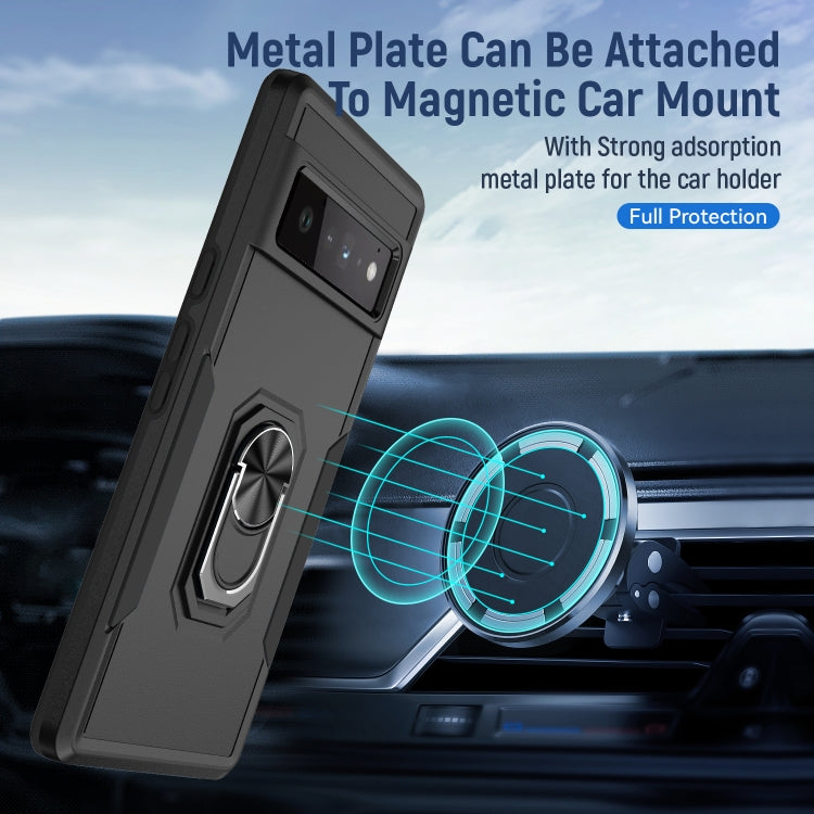 For Google Pixel 6 Pro Pioneer Armor Heavy Duty PC + TPU Holder Phone Case(Black) - Mobile Accessories by buy2fix | Online Shopping UK | buy2fix