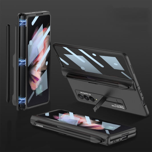 For Samsung Galaxy Z Fold3 5G GKK Integrated Magnetic Full Coverage Phone Flip Case with Pen Slot(Black) - Samsung Accessories by GKK | Online Shopping UK | buy2fix