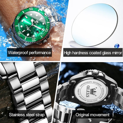 OLEVS 5885 Men Fashion Waterproof Luminous Quartz Watch(Black) - Metal Strap Watches by OLEVS | Online Shopping UK | buy2fix