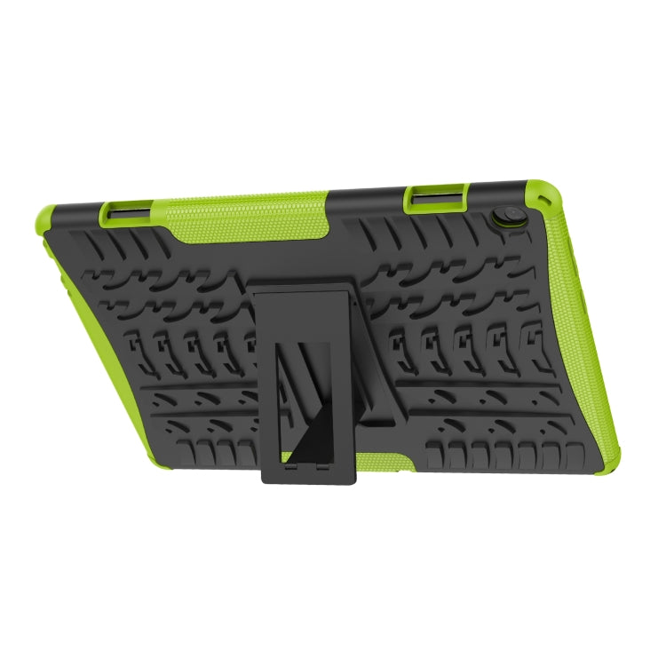 For Lenovo Tab M10 X605 / X505 Tire Texture Shockproof TPU+PC Protective Tablet Case with Holder(Green) - For Lenovo by buy2fix | Online Shopping UK | buy2fix