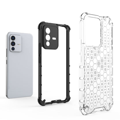 For vivo S12 / V23 5G Shockproof Honeycomb PC + TPU Phone Case(Black) - OPPO & vivo Accessories by buy2fix | Online Shopping UK | buy2fix