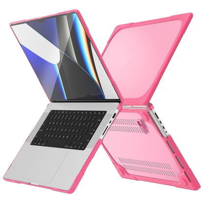 TPU + PC Two-color Anti-fall Laptop Protective Case For MacBook Pro 16.2 inch A2485 2021(Rose Red) - MacBook Pro Cases by buy2fix | Online Shopping UK | buy2fix