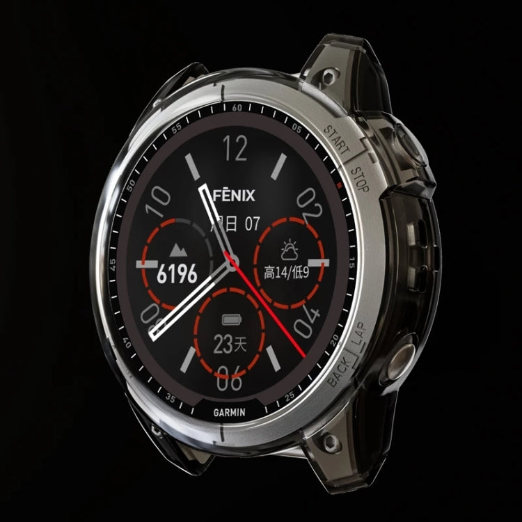 For Garmin Epix Half-pack TPU Watch Case(Transparent Black) - Watch Cases by buy2fix | Online Shopping UK | buy2fix