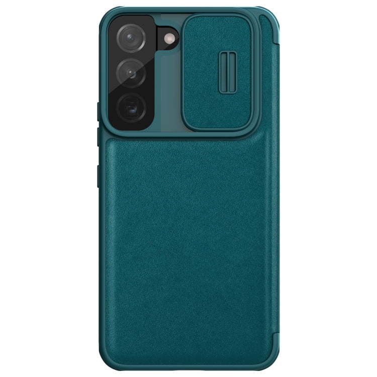 For Samsung Galaxy S22+ 5G NILLKIN QIN Series Pro Sliding Camera Cover Design Leather Phone Case(Green) - Galaxy S22+ 5G Cases by NILLKIN | Online Shopping UK | buy2fix