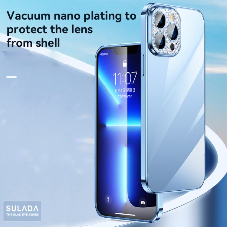 For iPhone 11 Pro Max SULADA Diamond Lens Protector Plated Frosted Case (Sierra Blue) - iPhone 11 Pro Max Cases by SULADA | Online Shopping UK | buy2fix