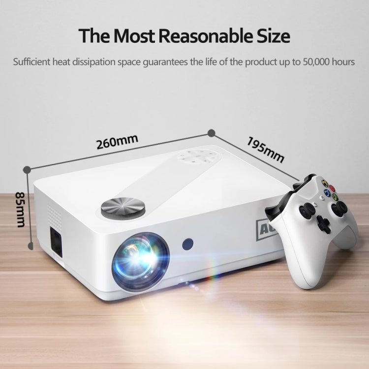 AUN AKEY8 1920x1080 6000 Lumens Portable Home Theater LED HD Digital Projector, Basic Version, EU Plug - Consumer Electronics by AUN | Online Shopping UK | buy2fix