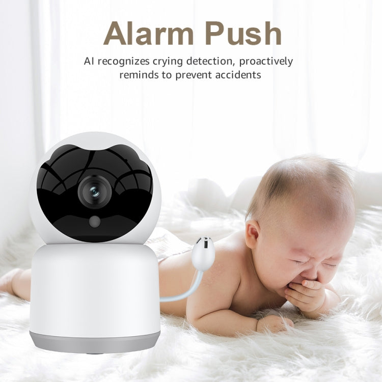 YT51 1920x1080 Home Baby Wireless Camera, Support Infrared Night Vision / Baby Crying Detection, UK Plug(White) - Security by buy2fix | Online Shopping UK | buy2fix