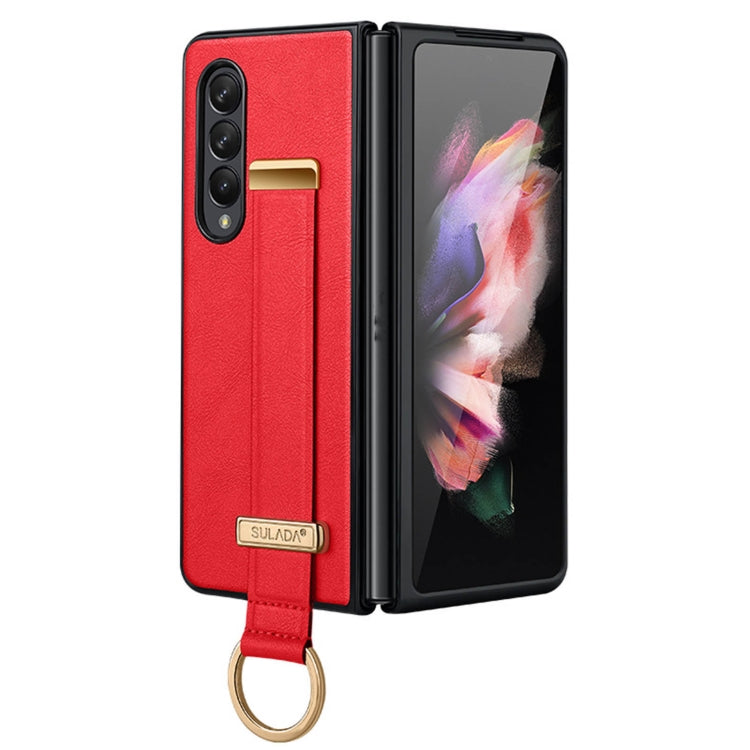 For Samsung Galaxy Z Fold3 5G SULADA Cool Series PC + Leather Texture Skin Feel Shockproof Phone Case(Red) - Galaxy Phone Cases by SULADA | Online Shopping UK | buy2fix