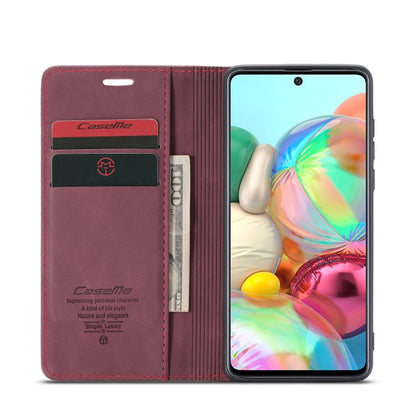 For Galaxy A71 CaseMe Multifunctional Horizontal Flip Leather Case, with Card Slot & Holder & Wallet(Wine Red) - Galaxy Phone Cases by CaseMe | Online Shopping UK | buy2fix