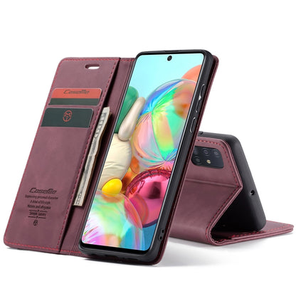 For Galaxy A71 CaseMe Multifunctional Horizontal Flip Leather Case, with Card Slot & Holder & Wallet(Wine Red) - Galaxy Phone Cases by CaseMe | Online Shopping UK | buy2fix