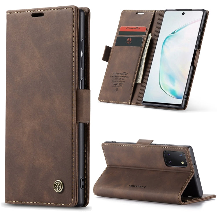 For Galaxy A81 / Note 10 Lite CaseMe Multifunctional Horizontal Flip Leather Case, with Card Slot & Holder & Wallet(Coffee) - Galaxy Phone Cases by CaseMe | Online Shopping UK | buy2fix