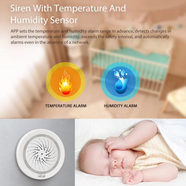 NEO NAS-AB02WT WiFi USB Siren Alarm with Temperature & Humidity Sensor - Others Alarm by NEO | Online Shopping UK | buy2fix