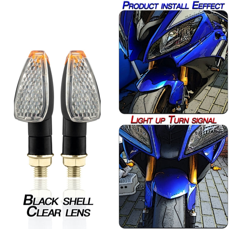 2 PCS KC025 Motorcycle 14LED Turn Signal Light(Black Shell + Transparent Black Lenses) - In Car by buy2fix | Online Shopping UK | buy2fix